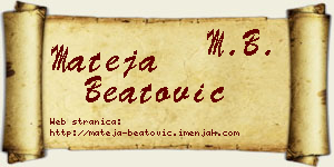 Mateja Beatović vizit kartica
